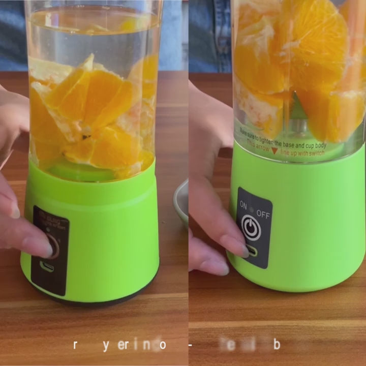 6 Blade Mini Portable USB Juicer Blender Compact Cordless Fruit Mixing Cup And Smoothies Maker - 380ML Capacity