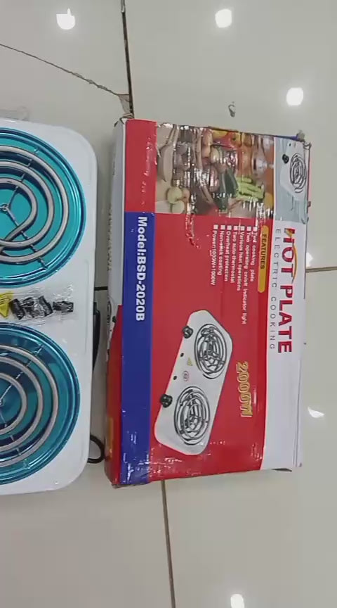Double Electric Stove – 2000 Watt Dual Hot Plate Cooker with Twin Coil Burners | Fast Heating, Energy-Efficient Electric Cooking Stove for Home, Hostels & Outdoor Use