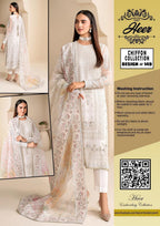 ivory Pearl - Hand Work Embroidered Chiffon 3-Piece Formal Suit